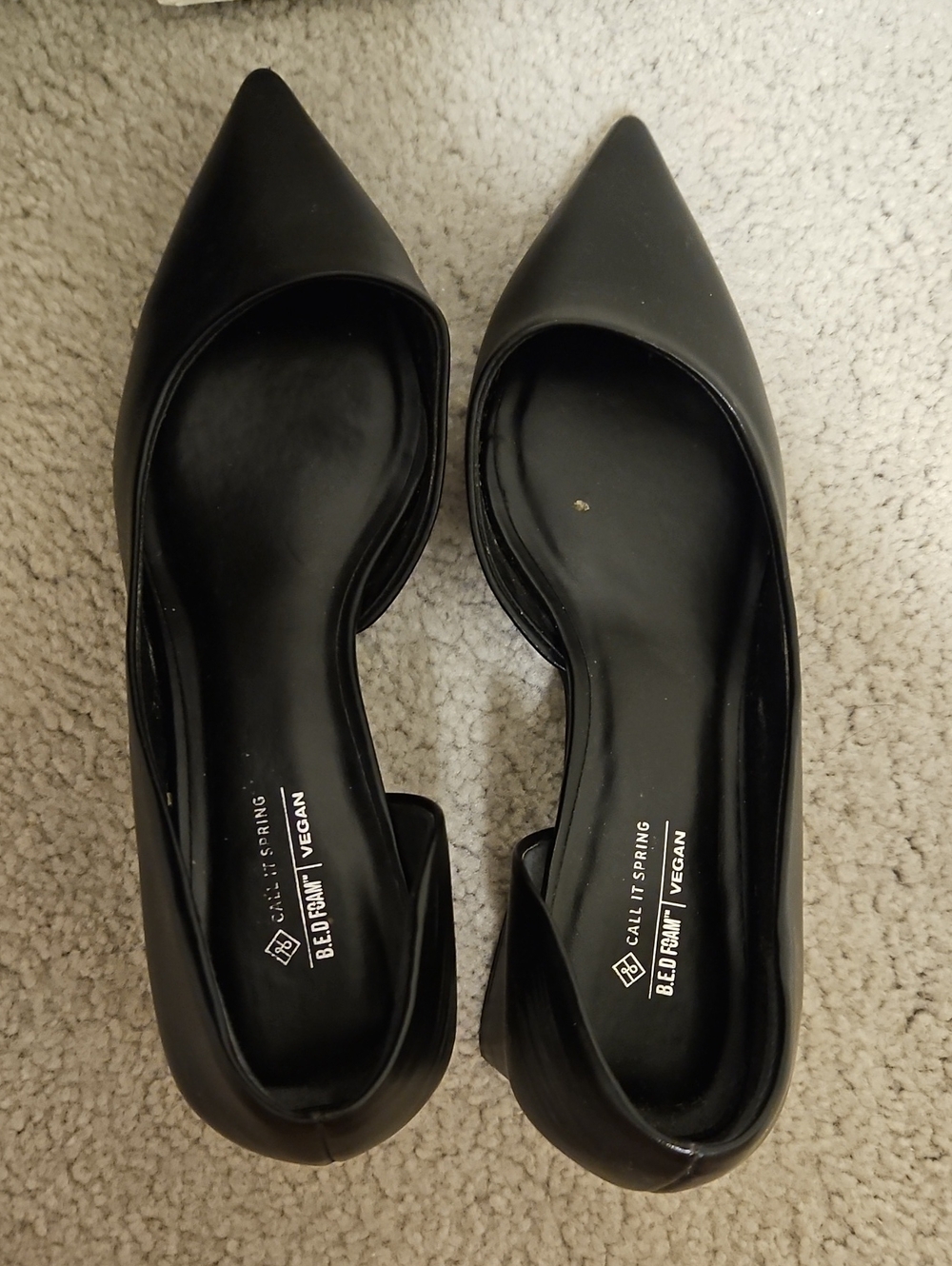 Call It Spring Black Pointed Toed Heels